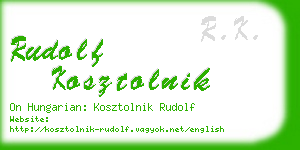 rudolf kosztolnik business card